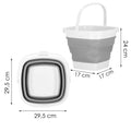 Lighean pliabil, patrat, din plastic si silicon, 30x24cm, 10litri, gri