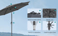 SONGMICS Umbrela de gradina, cu manivela pentru deschidere, sistem inclinare, 300cm, gri