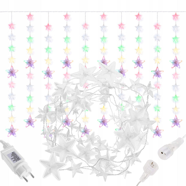 Instalatie lumina tip perdea cu 180 LED-uri, 2m, pentru interior/exterior, iluminare multicolor