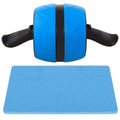 Aparat fitness tip roata pentru abdomene cu covor din spuma, albastru negru