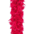 Ghirlanda pentru decor sau bradul de Craciun, model puf si pene, rosu intens, 180cm