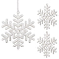Decoratiune brad fulg de zapada, set 3 bucati, 8cm, alb