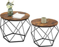 VASAGLE Set de 2 mese de cafea, stil industrial, 50x40cm si 40x36cm, maro rustic si negru
