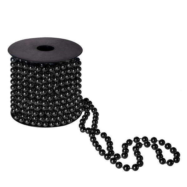 Ghirlanda de margele pentru bradul de Craciun, 10 metri, neagra