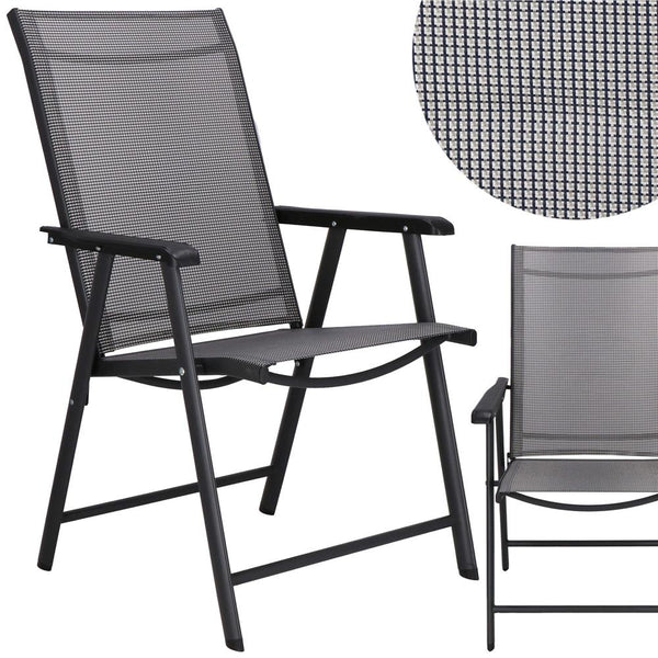 Scaun de gradina metalic, pliabil, 95x57x66cm, maxim 150kg, gri