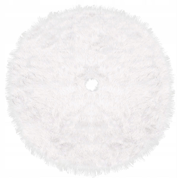 Covoras de pus sub bradul de Craciun, diametru 115 cm, imitatie blana alba