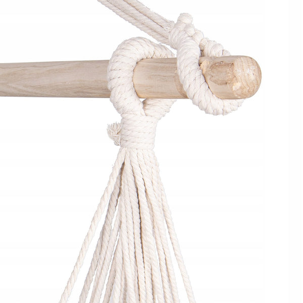 Hamac tip leagan suspendat pentru casa sau gradina HM48, gri maro cu perne, 130x100cm, 150kg