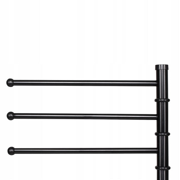 Suport cuier pentru prosoape cu 3 brate egale 32 cm, inaltime 86 cm, negru