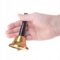 Clopotel auriu din metal, cu maner din lemn, 12cm