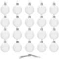 Set globuri de Craciun, 20 bucati, 3 modele, 4cm, alb
