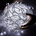 Ghirlanda luminoasa tip perdea 500 LED-uri, 20m, pentru interior/exterior, iluminare alb, cu telecomanda