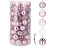 Set globuri de Craciun, 100 bucati, 6cm, roz