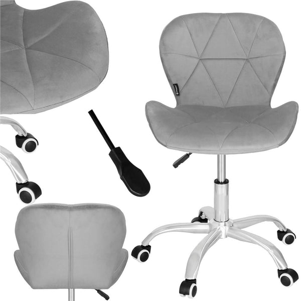 Scaun de birou ergonomic, tapitat cu catifea, 120kg, gri