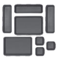 Organizator sertar bucatarie, 8 piese, gri