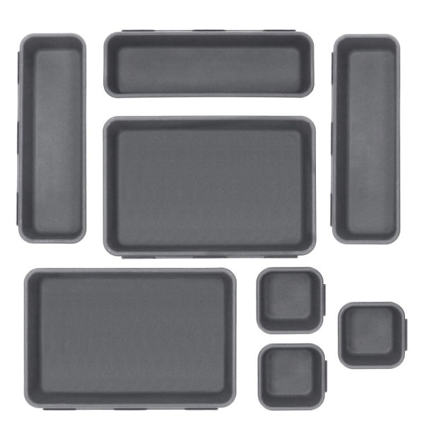 Organizator sertar bucatarie, 8 piese, gri