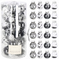 Set globuri de Craciun Inedit, 24 bucati, 5cm, transparente cu interior negru