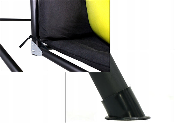 Leagan balansoar gradina Sersimo Trieste, 3 locuri, 220kg, negru