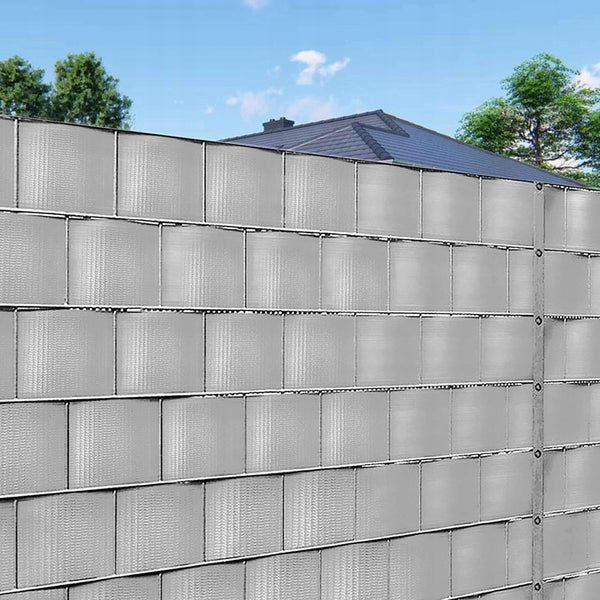 Panou de gard pentru intimitate in gradina, PVC, 35 x 0.05 m, gri