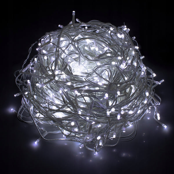 Ghirlanda luminoasa tip perdea 300 LED-uri, 12m, pentru interior/exterior, iluminare alba
