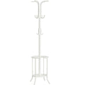 SONGMICS Cuier pentru haine, cu suport de umbrele, 12 agatatori, 175 cm, alb