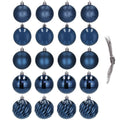 Set globuri de Craciun, 20 bucati, 5 modele, 6cm, albastru inchis