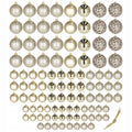 Set globuri de Craciun, 100 bucati, 3-6cm, auriu
