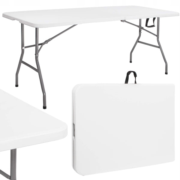 Masa dreptunghiulara pliabila multifunctionala, 180x72x75cm, alba