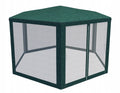 Pavilion cu plasa anti-insecte, fermoar, hexagonal, 200cm, Verde
