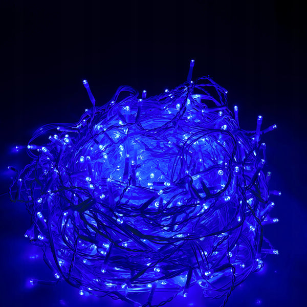 Ghirlanda luminoasa tip perdea 500 LED-uri, 20m, pentru interior/exterior, iluminare albastra