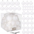 Set globuri de Craciun, 37 bucati, 3-8cm, alb perla