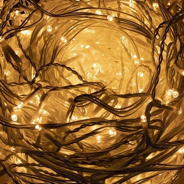 Ghirlanda luminoasa tip perdea 500 LED-uri, 20m, pentru interior/exterior, iluminare galbena