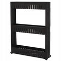 Sistem rafturi de depozitare Sersimo HA116 cu roti pentru bucatarie sau baie cu 3 polite, negru