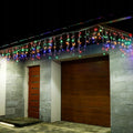 Ghirlanda luminoasa tip perdea 200 LED-uri, 8m, pentru interior/exterior, iluminare multicolora
