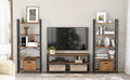 VASAGLE Biblioteca cu 5 etaje din lemn, cadru otel, stil industrial, 30x66x153cm, maro rustic si negru