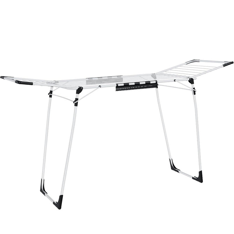 SONGMICS Uscator de rufe pliabil, capacitate intindere haine 18 metri, 57x173x97 cm, alb