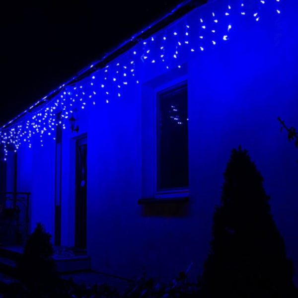 Ghirlanda luminoasa tip perdea 500 LED-uri, 20m, pentru interior/exterior, iluminare albastra