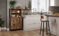 VASAGLE Dulap multifunctional pentru baie, stil industrial, 60x30x108cm, maro rustic si negru