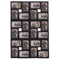 Rama foto de perete, colaj de 24 fotografii, 57x86cm, negru
