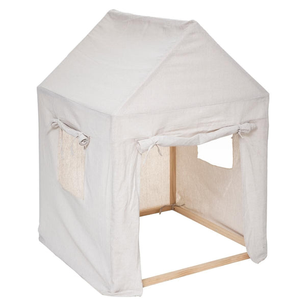 Casuta copii Atmosphera Safari, lemn de pin si panza textila, 77x115 cm, bej