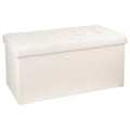Taburet dublu pliabil Atmosphera Lysandre, MDF si poliester, 76x38x38 cm, bej