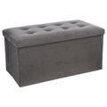 Taburet dublu pliabil Atmosphera Lysandre, MDF si poliester, 76x38x38 cm, gri