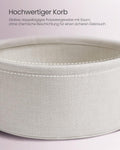 VASAGLE Masuta de cafea rotunda cu cos de stofa, stil modern, 45x50cm, roz cu bej