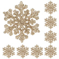 Decoratiune brad fulg de zapada, set 8 bucati, 8cm, auriu