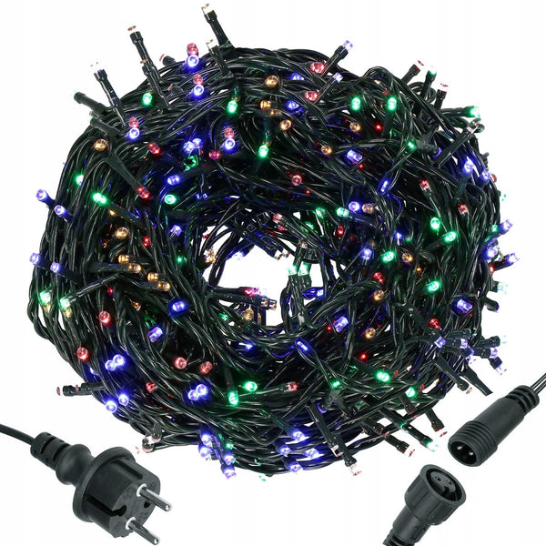 Instalatie lumini pentru bradul de Craciun, 19,5 metri, 300 LED-uri, multicolor