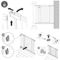 Poarta de siguranta Safety Gate pentru scari, ajustabila, din lemn cu structura otel, 96-103cm, negru maro