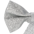 Set 4 ornamente pentru bradul de Craciun, fundita, 13cm, argintiu