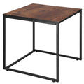 Set 2 mese pentru cafea, cadru otel, stil industrial, 50x50x52 cm si 45x45x47 cm, maro