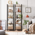 VASAGLE Raft cu 5 etaje, tip biblioteca, cadru metal si polite lemn, 40x30x153cm, industrial, maro rustic si negru