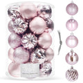Set globuri de Craciun, 20 bucati, 5 modele, 6cm, roz