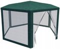 Pavilion cu plasa anti-insecte, fermoar, hexagonal, 200cm, Verde